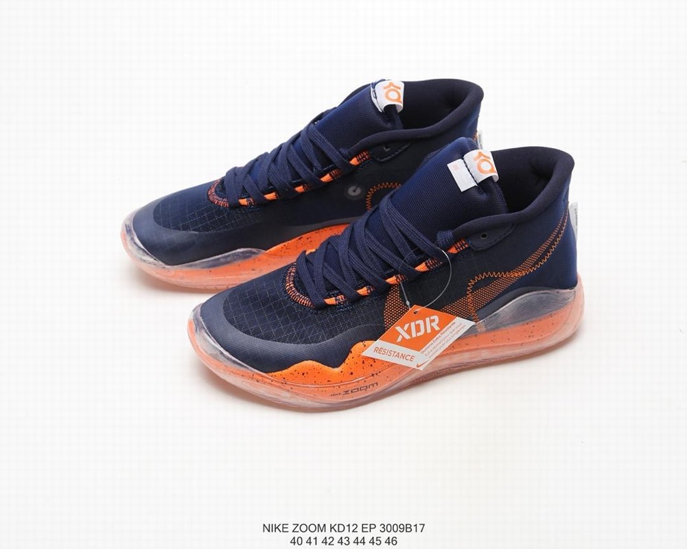 Nike KD 12 Shoes Drak Blue Orange